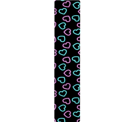 Pink And Blue Lights Heart Pattern Print Table Runner