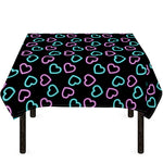 Pink And Blue Lights Heart Pattern Print Tablecloth