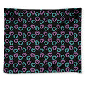 Pink And Blue Lights Heart Pattern Print Tapestry
