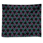 Pink And Blue Lights Heart Pattern Print Tapestry
