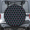 Pink And Blue Lights Heart Pattern Print Tire Cover