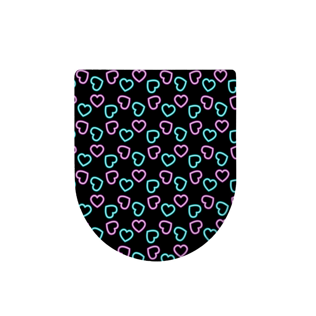 Pink And Blue Lights Heart Pattern Print Toilet Lid Cover