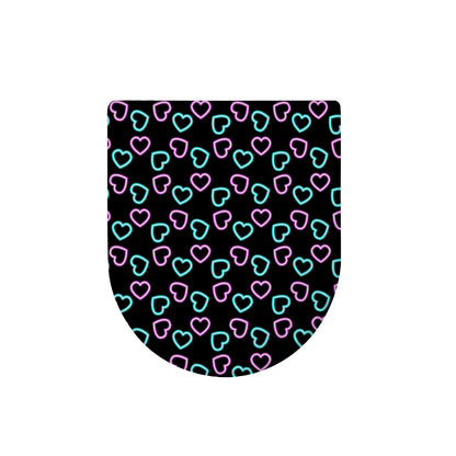 Pink And Blue Lights Heart Pattern Print Toilet Lid Cover