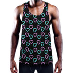 Pink And Blue Lights Heart Pattern Print Training Tank Top