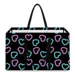 Pink And Blue Lights Heart Pattern Print Utility Tote Bag