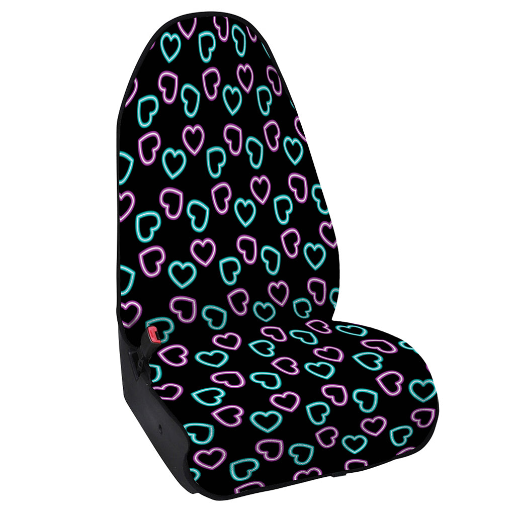 Pink And Blue Lights Heart Pattern Print Waterproof Car Seat Cover