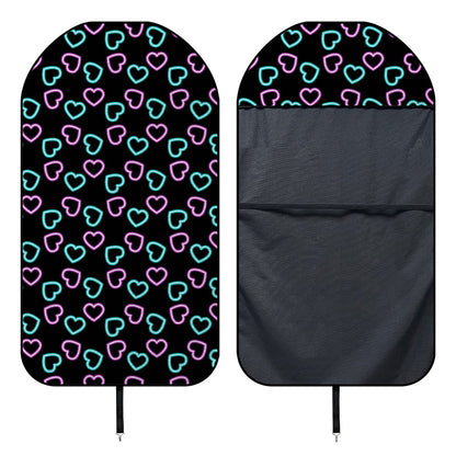 Pink And Blue Lights Heart Pattern Print Waterproof Car Seat Cover