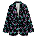 Pink And Blue Lights Heart Pattern Print Women's Blazer