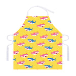 Pink And Blue Shark Pattern Print Adjustable Apron