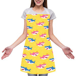 Pink And Blue Shark Pattern Print Adjustable Apron
