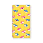 Pink And Blue Shark Pattern Print Baby Crib Sheet