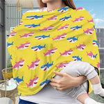 Pink And Blue Shark Pattern Print Baby Seat Cover