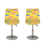 Pink And Blue Shark Pattern Print Bar Stool Covers