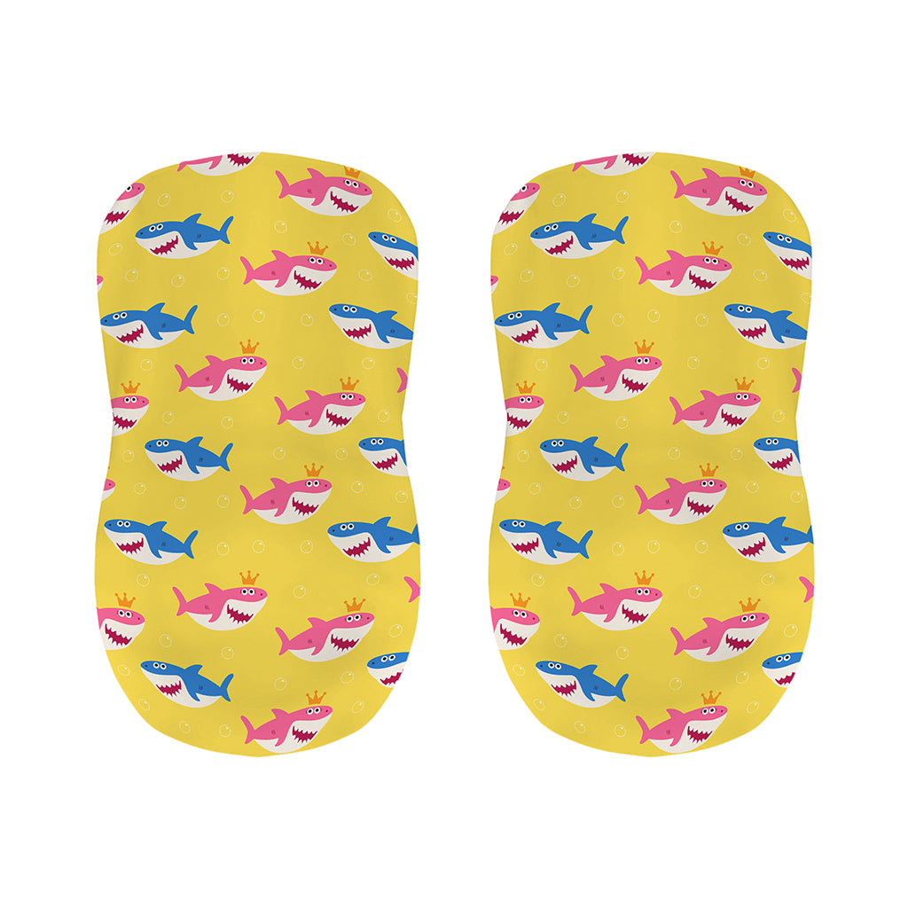 Pink And Blue Shark Pattern Print Bar Stool Covers