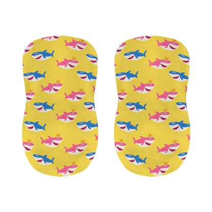 Pink And Blue Shark Pattern Print Bar Stool Covers