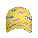 Pink And Blue Shark Pattern Print Baseball Cap