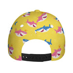 Pink And Blue Shark Pattern Print Baseball Cap