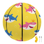 Pink And Blue Shark Pattern Print Basketball