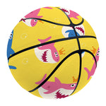 Pink And Blue Shark Pattern Print Basketball