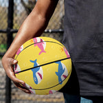 Pink And Blue Shark Pattern Print Basketball