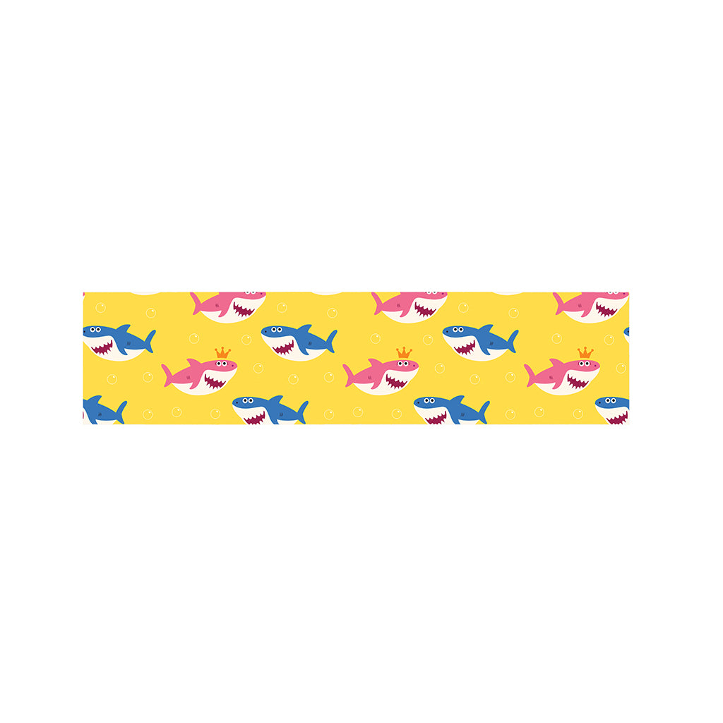 Pink And Blue Shark Pattern Print Bed Runner