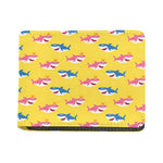 Pink And Blue Shark Pattern Print Bifold Wallet