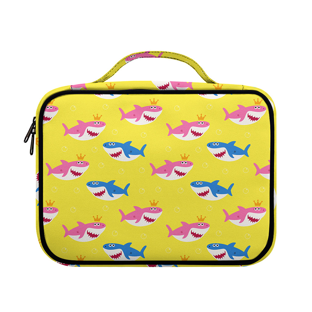 Pink And Blue Shark Pattern Print Briefcase Bible Bag