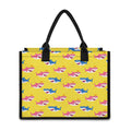 Pink And Blue Shark Pattern Print Canvas Tote Bag