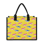 Pink And Blue Shark Pattern Print Canvas Tote Bag