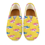 Pink And Blue Shark Pattern Print Casual Shoes