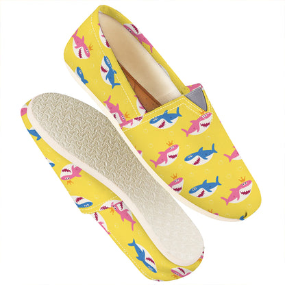 Pink And Blue Shark Pattern Print Casual Shoes