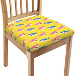 Pink And Blue Shark Pattern Print Chair Cushion Cover