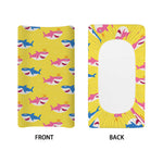 Pink And Blue Shark Pattern Print Changing Pad Cover