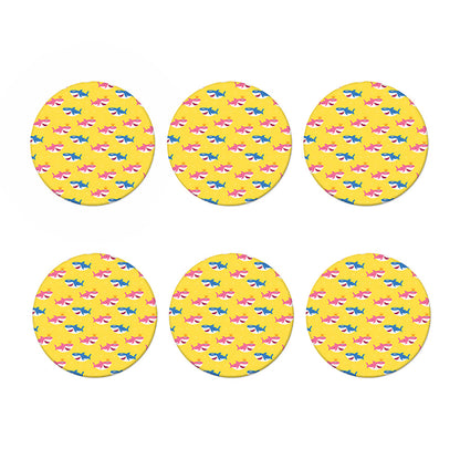 Pink And Blue Shark Pattern Print Coaster Set