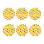 Pink And Blue Shark Pattern Print Coaster Set