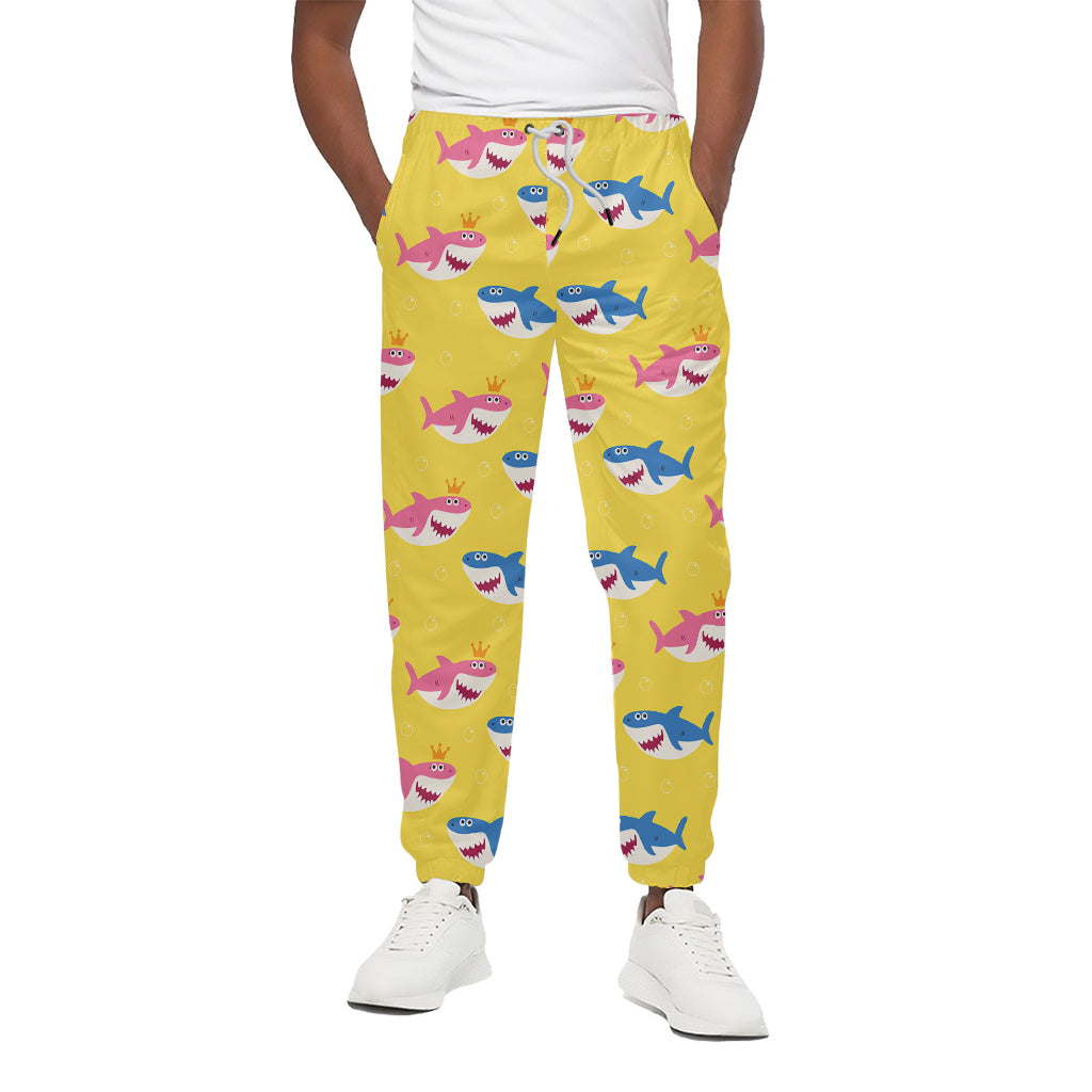 Pink And Blue Shark Pattern Print Cotton Pants