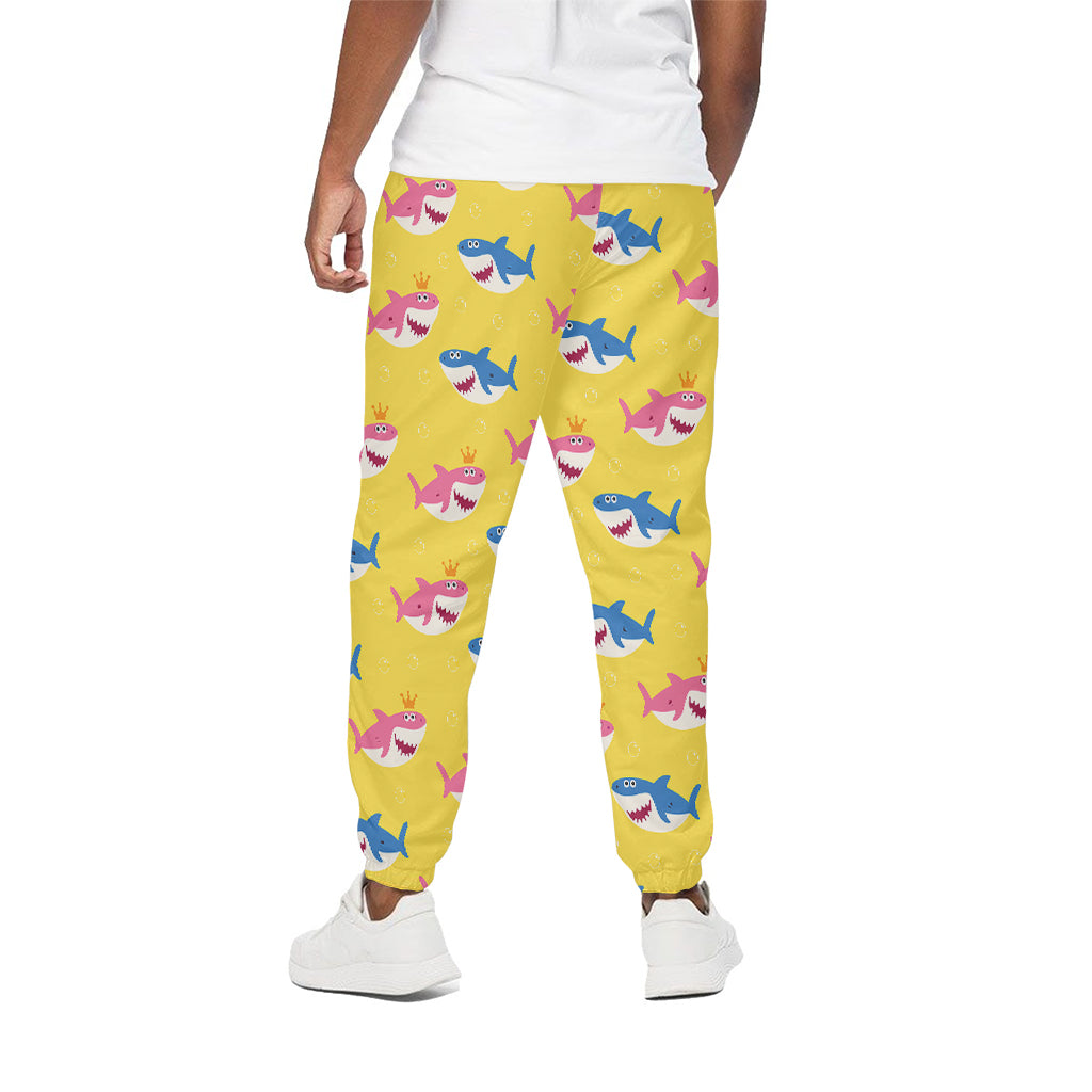 Pink And Blue Shark Pattern Print Cotton Pants