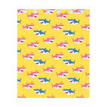 Pink And Blue Shark Pattern Print Curtain