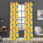 Pink And Blue Shark Pattern Print Curtain