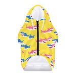 Pink And Blue Shark Pattern Print Dog Zip Up Hoodie