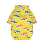 Pink And Blue Shark Pattern Print Dog Zip Up Hoodie