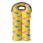 Pink And Blue Shark Pattern Print Double Neoprene Wine Tote