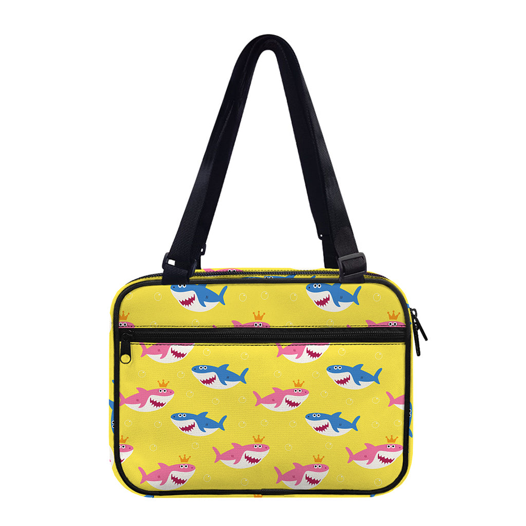 Pink And Blue Shark Pattern Print Double Strap Bible Bag