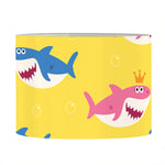 Pink And Blue Shark Pattern Print Drum Lamp Shade