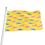 Pink And Blue Shark Pattern Print Flag