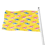 Pink And Blue Shark Pattern Print Flag