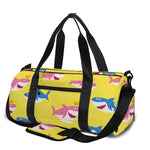 Pink And Blue Shark Pattern Print Gym Bag