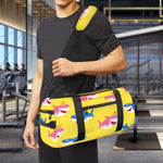 Pink And Blue Shark Pattern Print Gym Bag