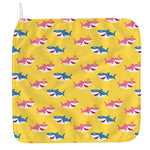Pink And Blue Shark Pattern Print Hand Towel