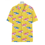 Pink And Blue Shark Pattern Print Hawaiian Shirt